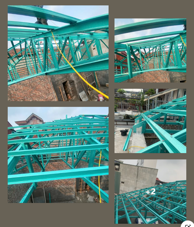 Mái nhà Việt thi công 180m2 mái thủng tại Bắc Giang - khung kèo thép và ngòi tráng men Romacera